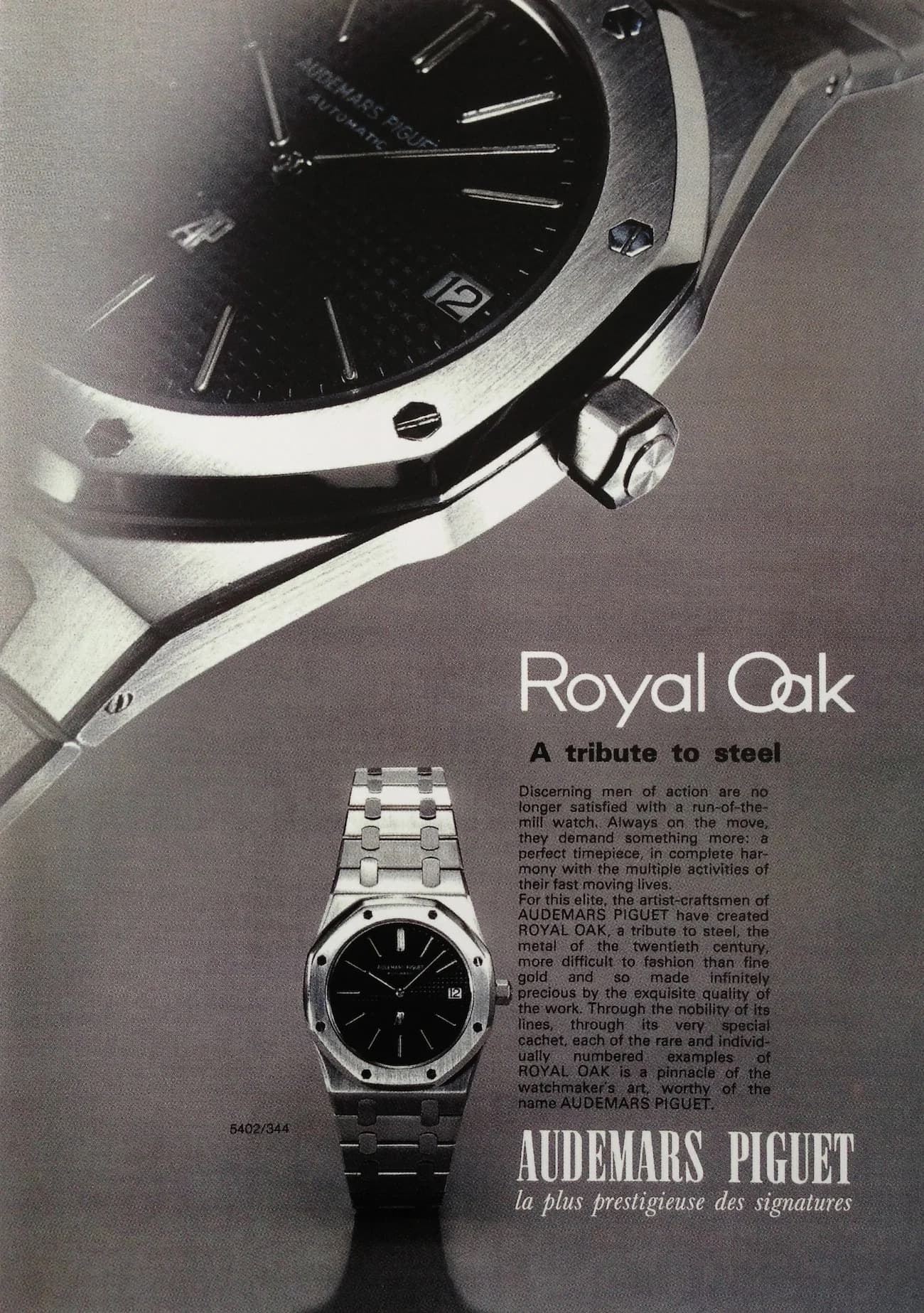 Audemars Piguet Royal Oak original 1972 launch advertisement