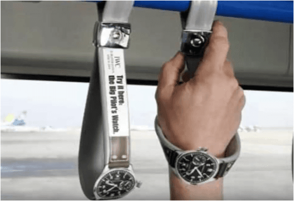 IWC Big Pilot watch bus strap guerrilla marketing installation by Jung von Matt, 2006