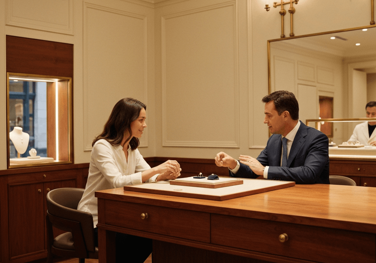 Editorial luxury boutique photograph illustrating paid social research