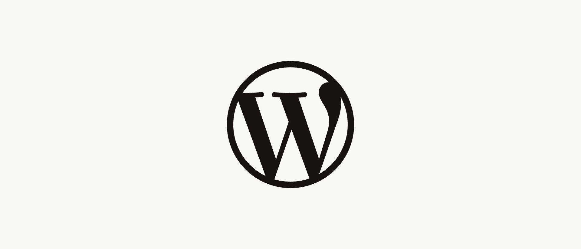 wordpress platform logo lockup on cream panel