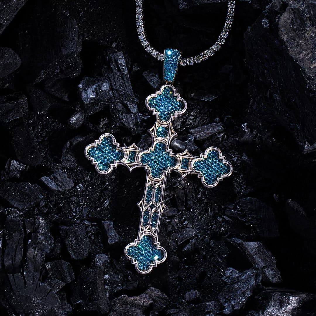 Alex Moss NY turquoise and diamond cross
