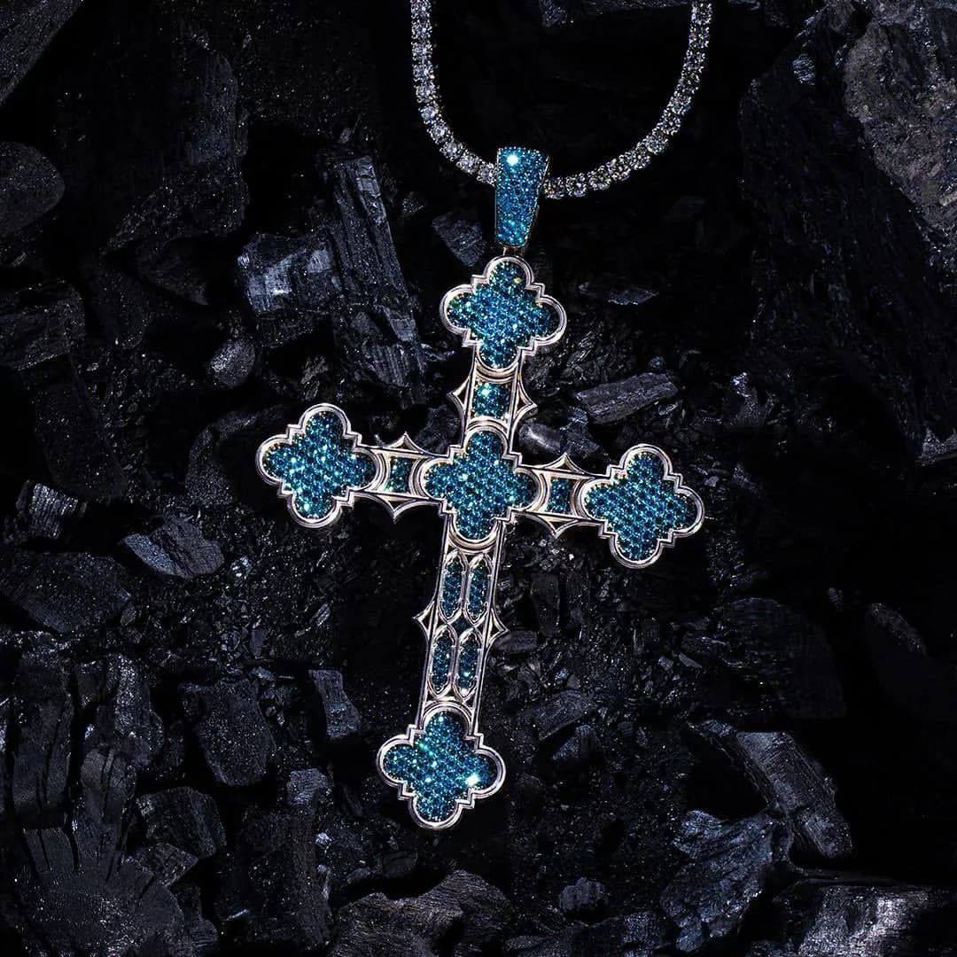 Alex Moss NY turquoise and diamond cross