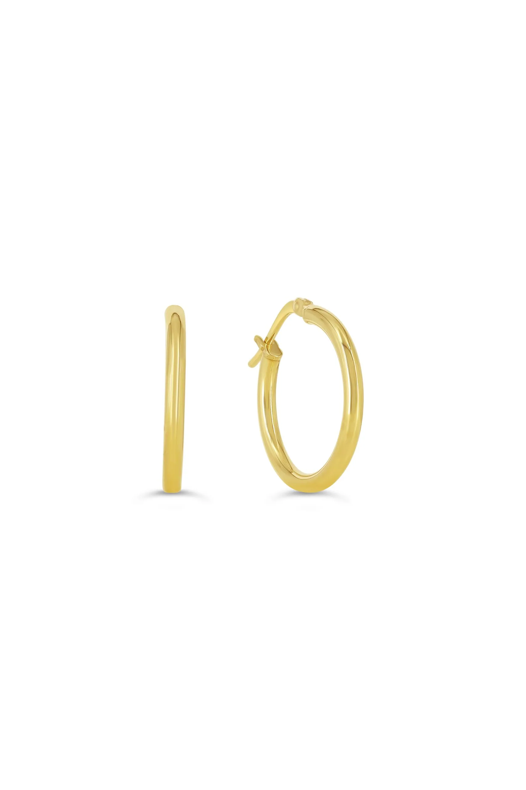 Gold hoop earrings from Shiny Jewellers