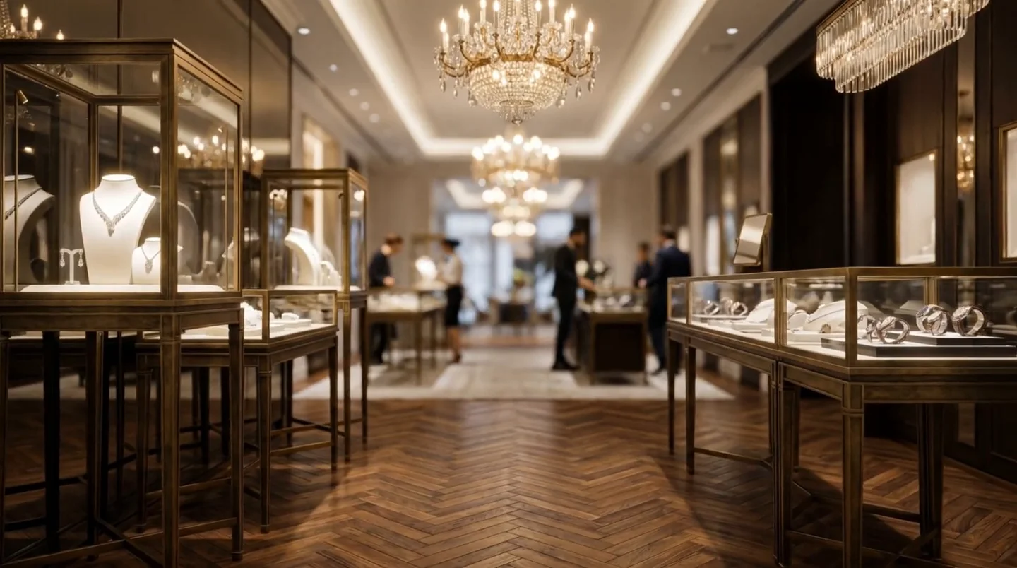 A luxury watch retail showroom