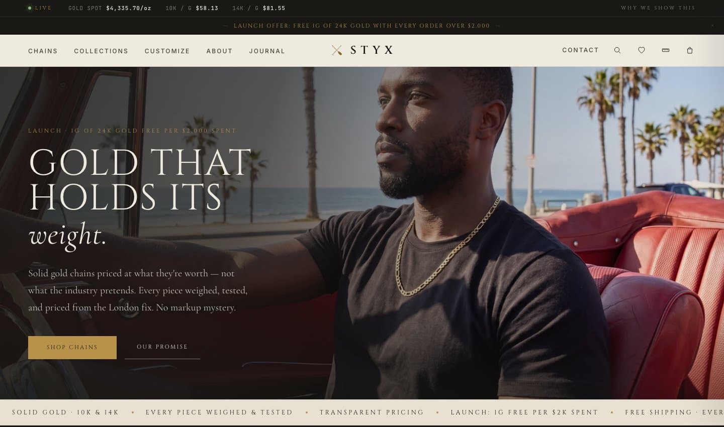 STYX Gold website and project work