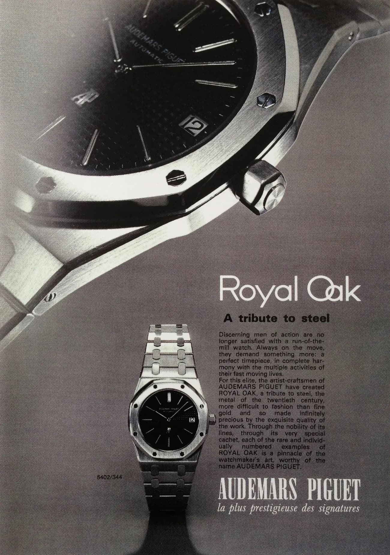 Audemars Piguet Royal Oak original 1972 launch advertisement