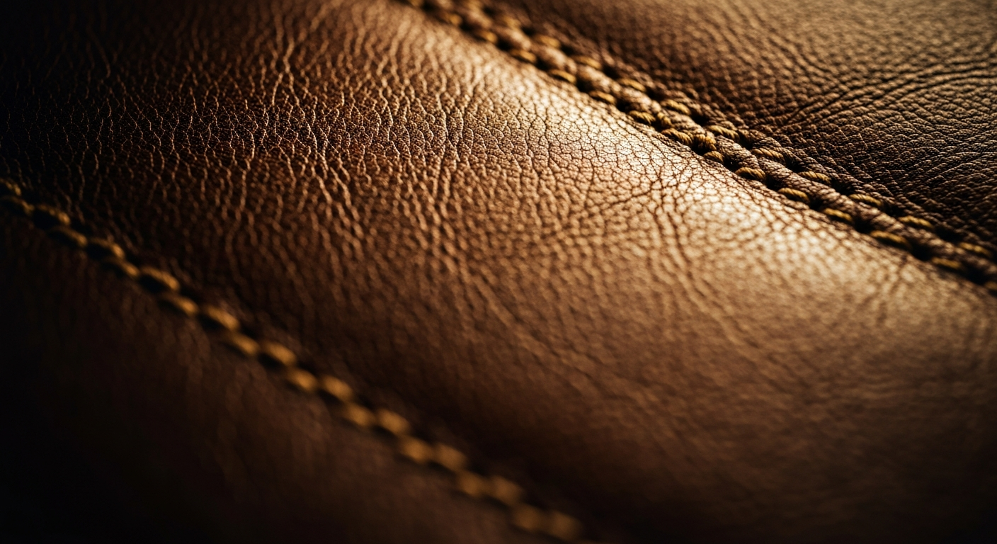 Cognac leather stitching